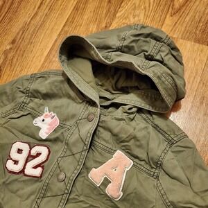Vintage Abercrombie Kids Jacket Girls 13/14‎ Olive Green Utility Unicorn 92 Y2K